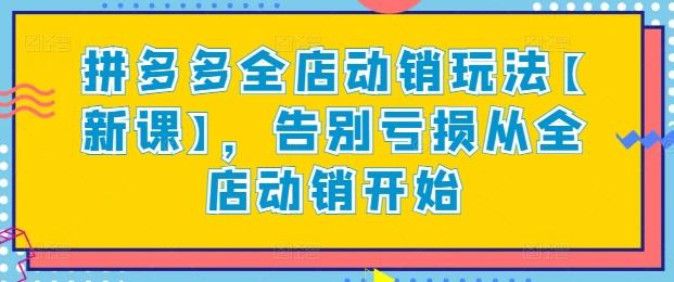 拼多多全店动销玩法【新课】，告别亏损从全店动销开始-桀创项目掘金社