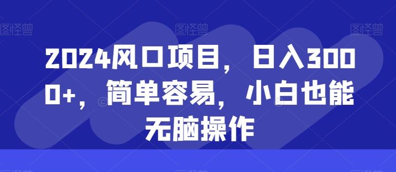 2024风口项目，日入3000+，简单容易，小白也能无脑操作-桀创项目掘金社