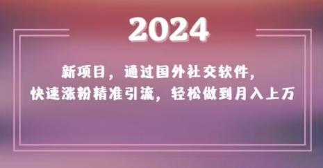 2024新项目，通过国外社交软件，快速涨粉精准引流，轻松做到月入上万【揭秘】-桀创项目掘金社