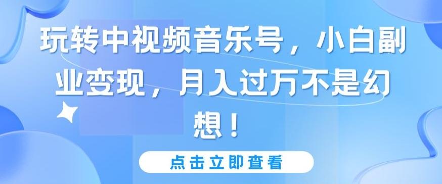 玩转中视频音乐号，小白副业变现，月入过万不是幻想【揭秘】-桀创项目掘金社
