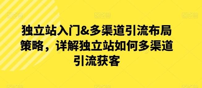 独立站入门&多渠道引流布局策略，详解独立站如何多渠道引流获客-桀创项目掘金社