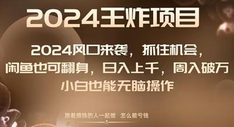 2024风口项目来袭，抓住机会，闲鱼也可翻身，日入上千，周入破万，小白也能无脑操作-桀创项目掘金社