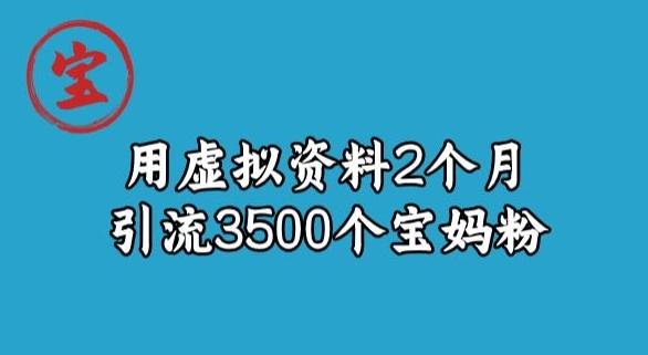 宝哥虚拟资料项目，2个月引流3500个宝妈粉-桀创项目掘金社