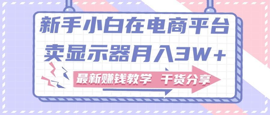 新手小白如何做到在电商平台卖显示器月入3W+，最新赚钱教学干货分享-桀创项目掘金社
