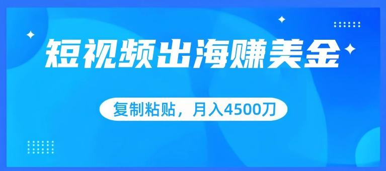 短视频出海赚美金，复制粘贴批量操作，小白轻松掌握，月入4500美刀【揭秘】-桀创项目掘金社