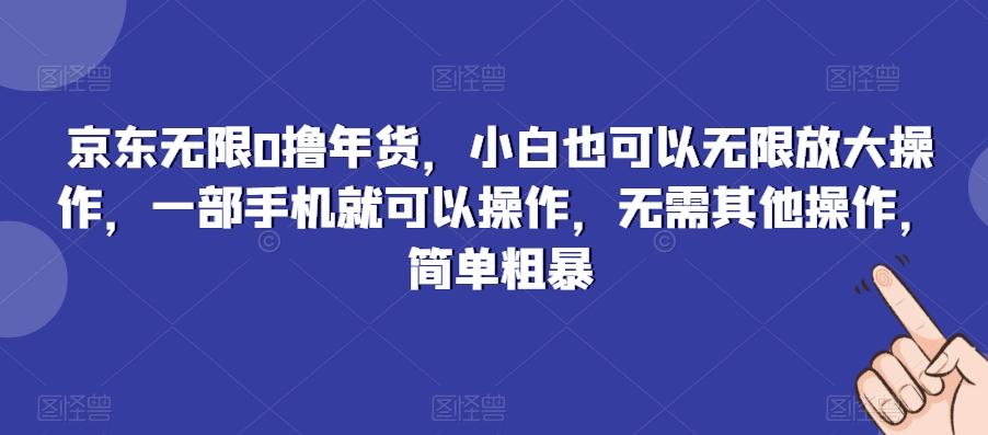 京东无限0撸年货，小白也可以无限放大操作，一部手机就可以操作，无需其他操作，简单粗暴-桀创项目掘金社