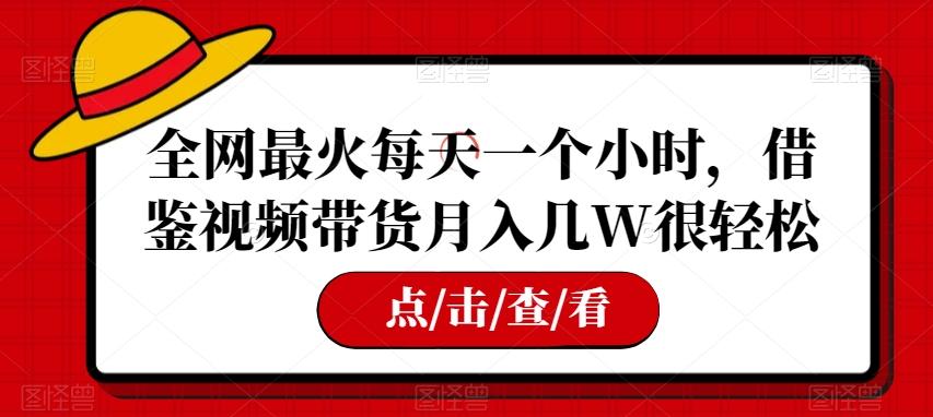 全网最火每天一个小时，借鉴视频带货月入几W很轻松【揭秘】-桀创项目掘金社