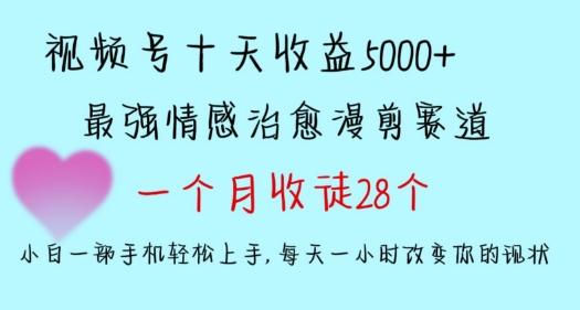 十天收益5000+，多平台捞金，视频号情感治愈漫剪，一个月收徒28个，小白一部手机轻松上手【揭秘】-桀创项目掘金社