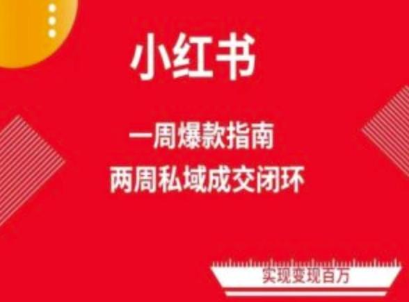 爆款小红书免费流量体系课程(两周变现)，小红书电商教程-桀创项目掘金社