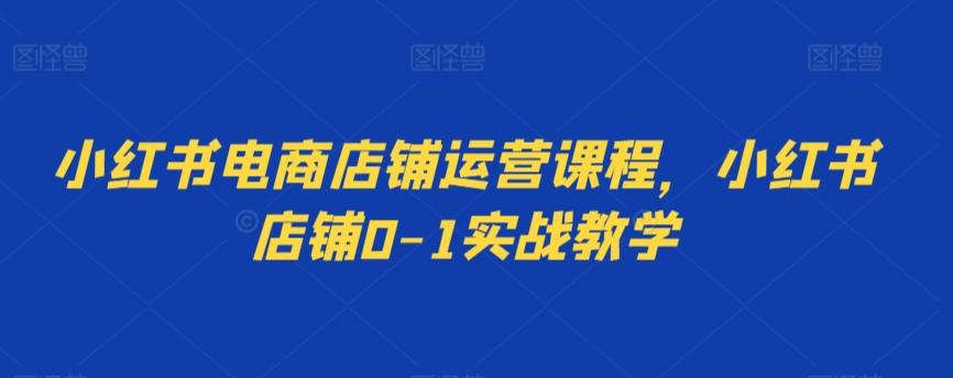 小红书电商店铺运营课程，小红书店铺0-1实战教学-桀创项目掘金社