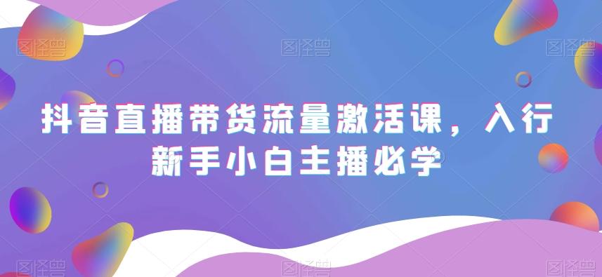 抖音直播带货流量激活课，入行新手小白主播必学-桀创项目掘金社