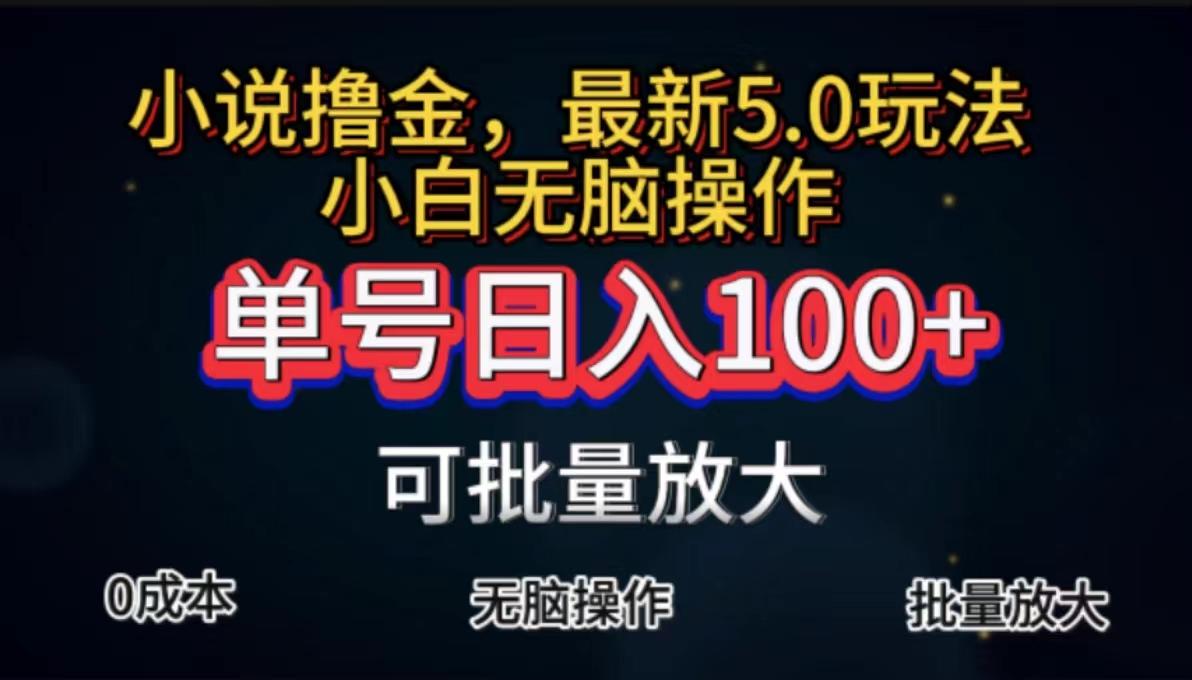 全自动小说撸金，单号日入100+小白轻松上手，无脑操作-桀创项目掘金社