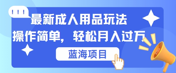 最新成人用品项目玩法，操作简单，动动手，轻松日入几张【揭秘】-桀创项目掘金社