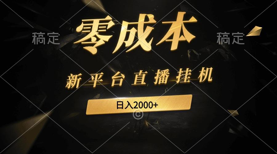 (9841期)新平台直播挂机最新玩法，0成本，不违规，日入2000+-桀创项目掘金社