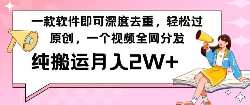 一款软件深度去重，轻松过原创，一个视频全网分发，纯搬运月入2W+-桀创项目掘金社