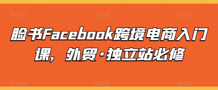 脸书Facebook跨境电商入门课，外贸·独立站必修-桀创项目掘金社