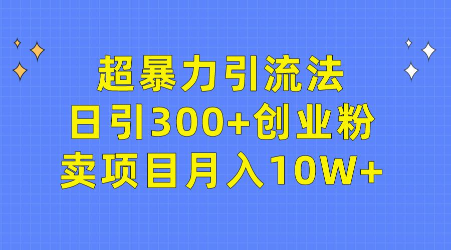 (9954期)超暴力引流法，日引300+创业粉，卖项目月入10W+-桀创项目掘金社