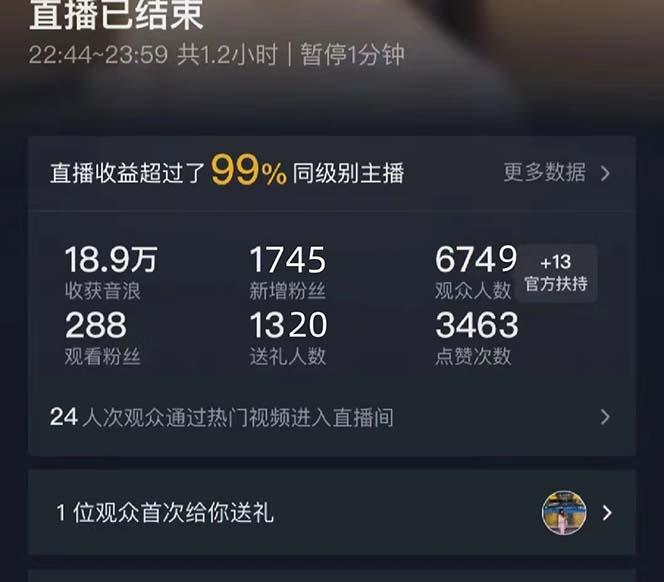 抖音美女直播，单场收益7000+,新手小白也可操作-桀创项目掘金社