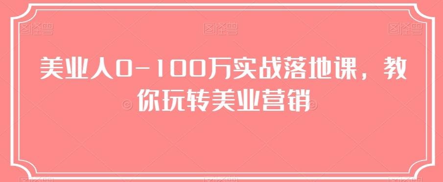 美业人0-100万实战落地课，教你玩转美业营销-桀创项目掘金社