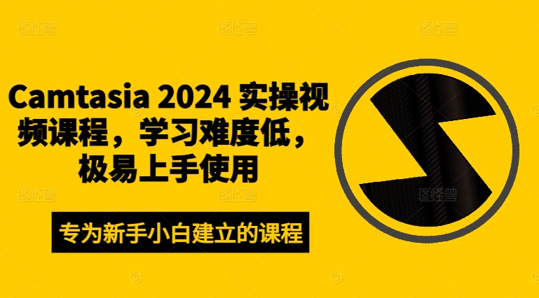 Camtasia 2024 实操视频课程，学习难度低，极易上手使用-桀创项目掘金社