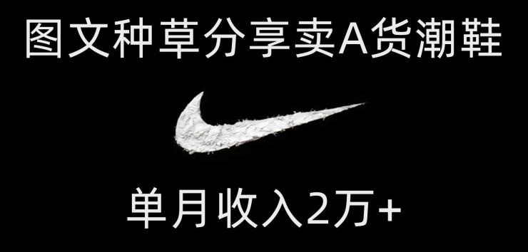 靠图文种草分享卖A货潮鞋，每天一小时，单月收入2万+【揭秘】-桀创项目掘金社