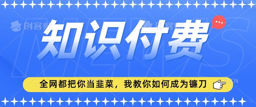 2024最新知识付费项目，小白也能轻松入局，全网都在教你做项目，我教你做镰刀【揭秘】-桀创项目掘金社