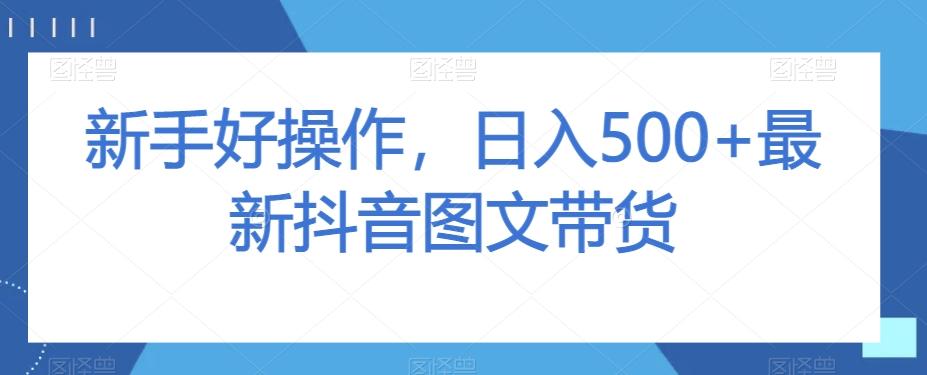 新手好操作，日入500+最新抖音图文带货【揭秘】-桀创项目掘金社