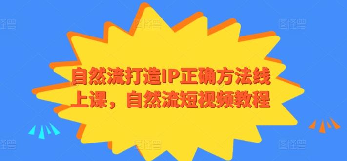 自然流打造IP正确方法线上课，自然流短视频教程-桀创项目掘金社