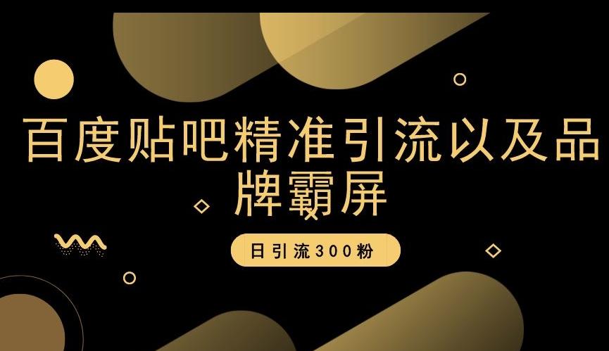 百度贴吧精准引流以及品牌霸屏，日引流300粉【揭秘】-桀创项目掘金社