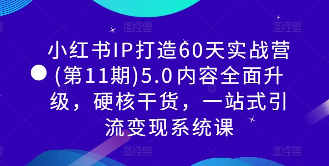 小红书IP打造60天实战营(第11期)5.0​内容全面升级，硬核干货，一站式引流变现系统课-桀创项目掘金社