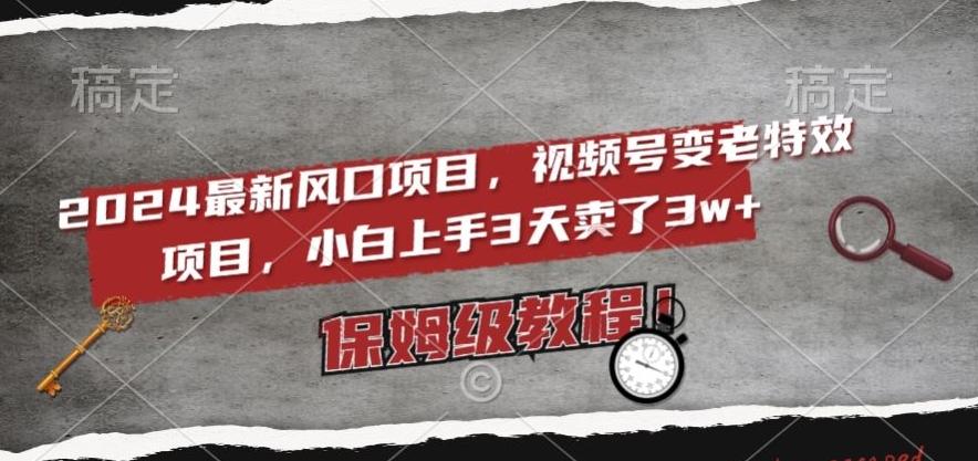 2024最新风口项目，视频号变老特效项目，电脑小白上手3天卖了3w+，保姆级教程【揭秘】-桀创项目掘金社