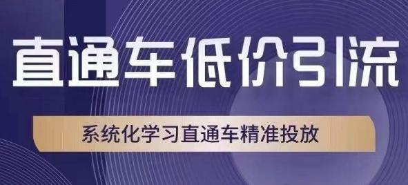 直通车低价引流课，系统化学习直通车精准投放-桀创项目掘金社