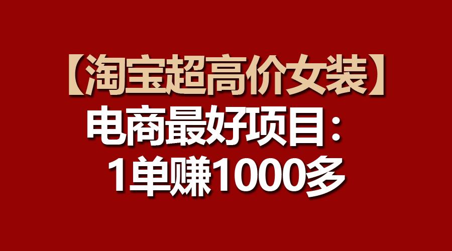 【淘宝超高价女装】电商最好项目：一单赚1000多-桀创项目掘金社