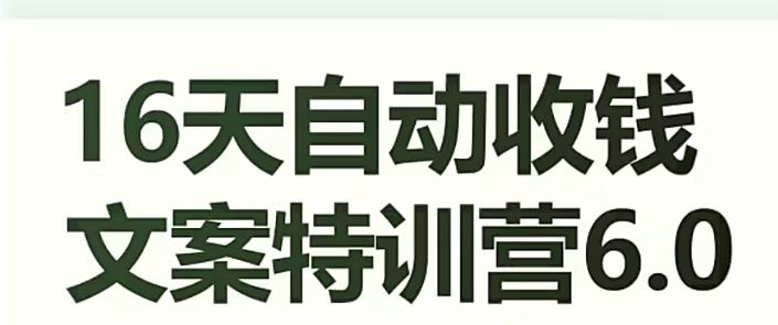 16天自动收钱文案特训营6.0，学会儿每天自动咔咔收钱-桀创项目掘金社