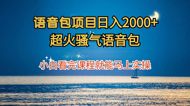 语音包项目 日入2000+ 超火骚气语音包小白看完课程就能马上实操-桀创项目掘金社