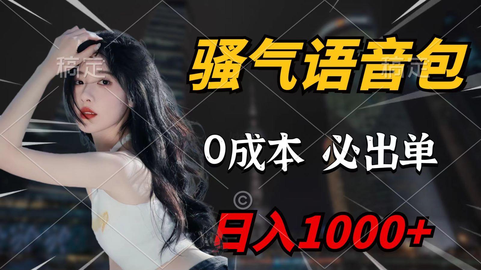 (9701期)骚气语音包，0成本一天1000+，闭着眼也能出单，详细教程！-桀创项目掘金社