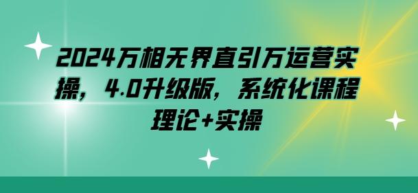 2024万相无界直引万运营实操，4.0升级版，系统化课程 理论+实操-桀创项目掘金社