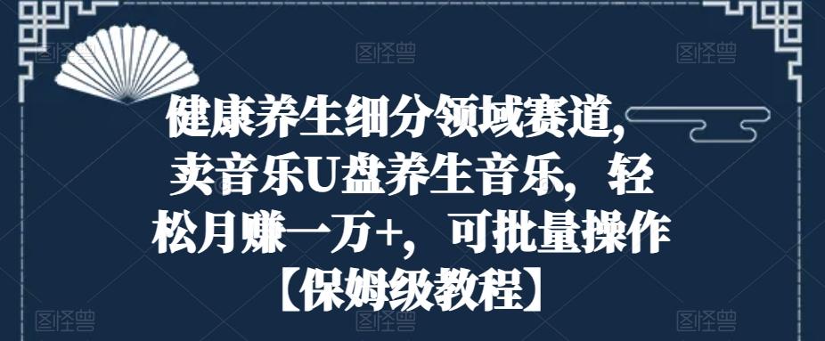 健康养生细分领域赛道，卖音乐U盘养生音乐，轻松月赚一万+，可批量操作【保姆级教程】-桀创项目掘金社