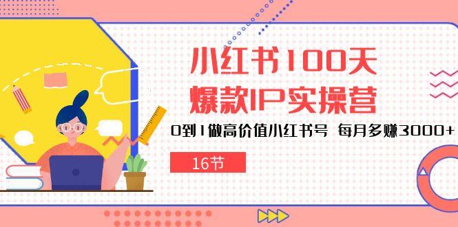 小红书100天-爆款IP实操营，0到1做高价值小红书号 每月多赚3000+(16节-桀创项目掘金社