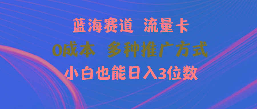 蓝海赛道 流量卡 0成本 小白也能日入三位数-桀创项目掘金社