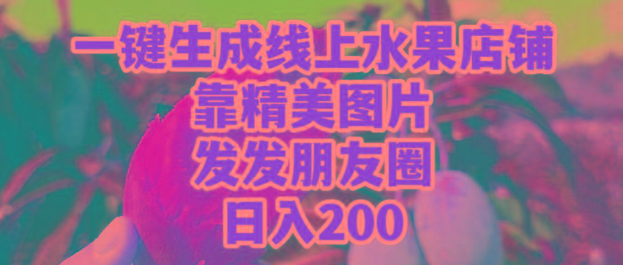 (9467期)一键生成线上水果店，靠精美图片发发朋友圈，也能日入200-桀创项目掘金社