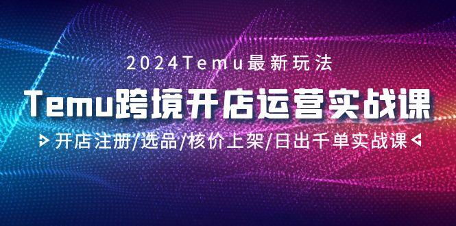 2024Temu跨境开店运营实战课，开店注册/选品/核价上架/日出千单实战课-桀创项目掘金社