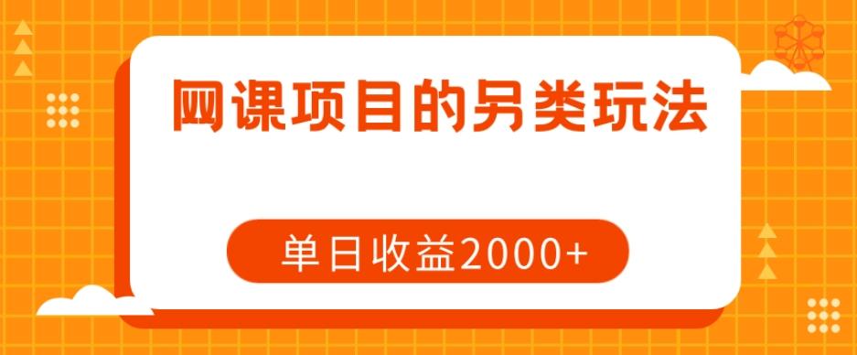 网课项目的另类玩法，单日收益2000+【揭秘】-桀创项目掘金社
