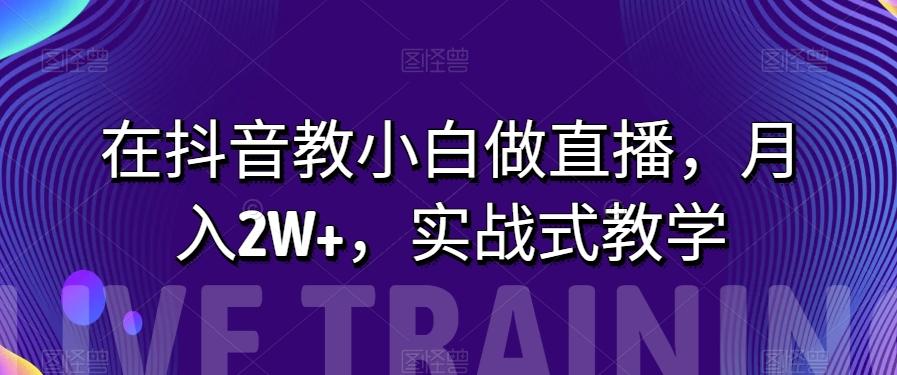 在抖音教小白做直播，月入2W+，实战式教学【揭秘】-桀创项目掘金社