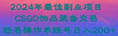 2024年最佳副业项目 CSGO饰品装备交易 轻易操作单账号日入200+-桀创项目掘金社