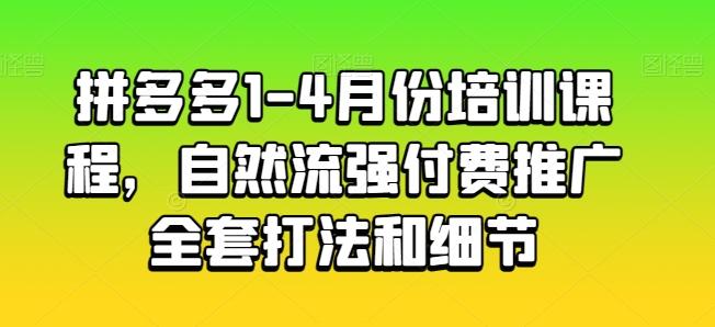 拼多多1-4月份培训课程，自然流强付费推广全套打法和细节-桀创项目掘金社