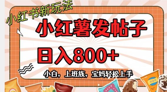 小红薯发日常帖子，日入800+小白专属项目可批量操作-桀创项目掘金社