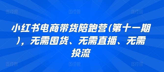 小红书电商带货陪跑营(第十一期)，无需囤货、无需直播、无需投流-桀创项目掘金社