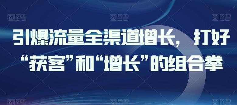 引爆流量全渠道增长，打好“获客”和“增长”的组合拳-桀创项目掘金社