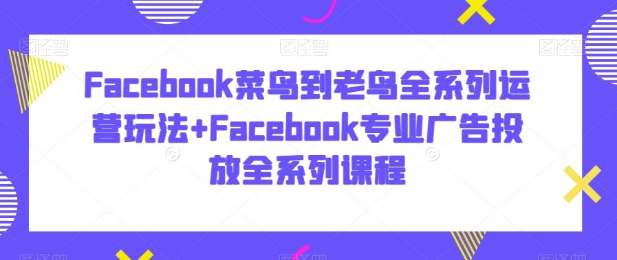 Facebook菜鸟到老鸟全系列运营玩法+Facebook专业广告投放全系列课程-桀创项目掘金社